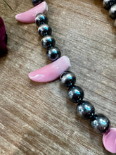 Load image into Gallery viewer, NFR Collection Necklace – 8mm & 14mm Sterling Silver Pearls with Pink Conch Shell – 23"