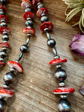 Load image into Gallery viewer, NFR Collection Necklace – Graduated Spiny Oyster & Sterling Silver Pearls 45"