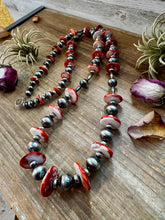 Load image into Gallery viewer, NFR Collection Necklace – Graduated Spiny Oyster & Sterling Silver Pearls 45"