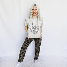 Load image into Gallery viewer, *Turquoise Skeleton Peace Sign Graphic Tee