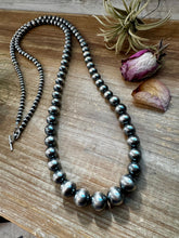 Load image into Gallery viewer, NFR Collection Necklace – Graduated Sterling Silver Pearls 6mm to 16mm 51”
