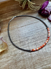Load image into Gallery viewer, Spiny Oyster Heishi & Sterling Silver Pearl Choker