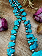 Load image into Gallery viewer, NFR Collection Necklace – 8mm Sterling Silver Pearls with Graduated Turquoise – Handmade by The Bijoux FAB – 34"