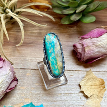 Load image into Gallery viewer, MJ Turquoise Ring – Sterling Silver Adjustable Band