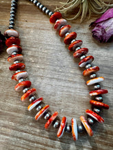 Load image into Gallery viewer, NFR Collection Necklace – 8mm Sterling Silver Pearls with 16mm Spiny Oyster Rondelle – Handmade by The Bijoux FAB – 20"