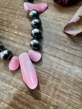 Load image into Gallery viewer, NFR Collection Necklace – 8mm & 14mm Sterling Silver Pearls with Pink Conch Shell – 23"
