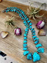 Load image into Gallery viewer, NFR Collection Necklace – 8mm Sterling Silver Pearls with Graduated Turquoise – Handmade by The Bijoux FAB – 34"