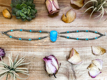 Load image into Gallery viewer, Sterling Silver & Turquoise Choker – 13” + Extender – In-House Silversmithing – Real Turquoise & Spiny Oyster Options