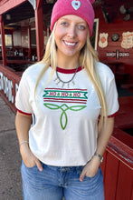 Load image into Gallery viewer, Christmas Boot Stitch Ringer Tee
