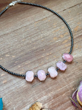 Load image into Gallery viewer, Pink Opal & 3mm Sterling Silver Pearl Necklace