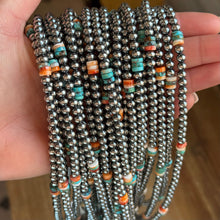 Load image into Gallery viewer, Mixed Turquoise & Spiny Oyster Heishi Necklace – 19”
