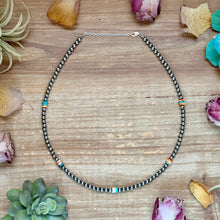 Load image into Gallery viewer, Mixed Turquoise & Spiny Oyster Heishi Necklace – 19”