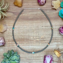 Load image into Gallery viewer, Mixed Turquoise & Spiny Oyster Heishi Necklace – 19”