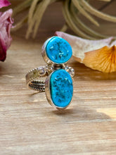 Load image into Gallery viewer, Kingman Turquoise Sterling Silver Ring – Size 7 & 7.5