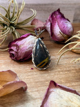 Load image into Gallery viewer, Black Jack Turquoise Sterling Silver Ring – Teardrop – Adjustable