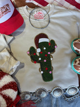 Load image into Gallery viewer, Christmas Cactus Sequins Patch Sweatshirt