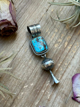 Load image into Gallery viewer, Sterling Silver Blue Dream Turquoise Blossom Pendant – Handmade by Artist Jason Ogg