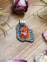 Load image into Gallery viewer, Sterling Silver Autumn Spiny Oyster Buffalo Pendant – Handmade by Artist Shay Pfeiffer