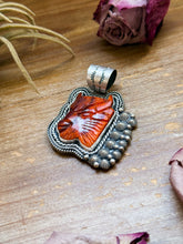 Load image into Gallery viewer, Sterling Silver Autumn Spiny Oyster Buffalo Pendant – Handmade by Artist Shay Pfeiffer
