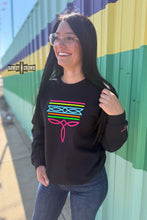Load image into Gallery viewer, BLACK Neon Boot Stitch Sweater