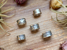 Load image into Gallery viewer, Sterling Silver Hand-Milled Wide Band Sun Ray Stamped Ring – Size 8.5 – Handmade by Artist Jason Ogg