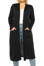 Load image into Gallery viewer, Plus size, solid duster cardigan
