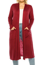 Load image into Gallery viewer, Plus size, solid duster cardigan
