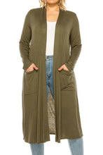 Load image into Gallery viewer, Plus size, solid duster cardigan
