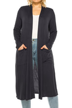 Load image into Gallery viewer, Plus size, solid duster cardigan
