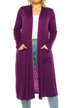 Load image into Gallery viewer, Plus size, solid duster cardigan
