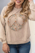 Load image into Gallery viewer, Floral Peace Graphic Washed Plus Size Sweatshirt
