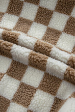 Load image into Gallery viewer, Checkered Sherpa Collared Jacket Vest
