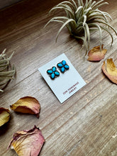 Load image into Gallery viewer, Zuni Stud Earrings – Turquoise &amp; Sterling Silver
