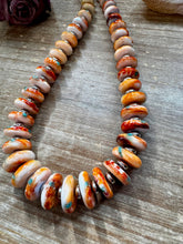 Load image into Gallery viewer, NFR Collection Necklace – Spiny Oyster &amp; Turquoise with 6mm Sterling Silver Pearls – Handmade by The Bijoux FAB – 32.5&quot;
