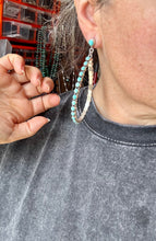 Load image into Gallery viewer, Kingman Turquoise Teardrop Dangle Earrings – Sterling Silver
