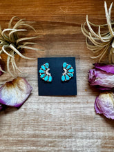 Load image into Gallery viewer, Kingman Turquoise Cluster Earrings – Sterling Silver
