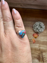 Load image into Gallery viewer, Heart Ring - Size 6 -Dahlia ring and sterling silver II
