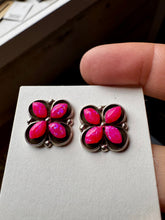 Load image into Gallery viewer, Zuni Stud Earrings – Pink Opal &amp; Sterling Silver
