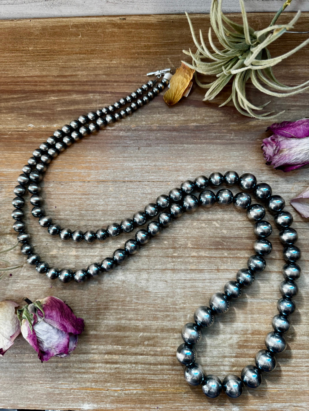NFR Collection Necklace – Graduated Sterling Silver Pearls 6mm to 16mm – 45