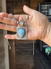 Load image into Gallery viewer, Golden Hill Turquoise Pendant – Navajo Handmade by Ned Nez, Sterling Silver
