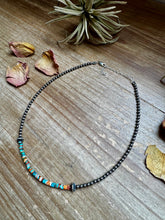 Load image into Gallery viewer, Sterling Silver Pearl Choker with Extra Turquoise &amp; Spiny Oyster
