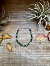 Load image into Gallery viewer, Sterling Silver Pearls with Green Turquoise Rondelles Bracelet
