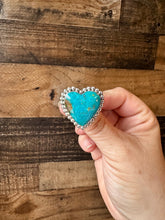 Load image into Gallery viewer, Hearth Ring -size 8 - Kingman turquoise &amp; sterling silver
