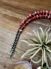 Load image into Gallery viewer, NFR Collection Necklace – 5mm Sterling Silver Pearls with Graduated Spiny Oyster 37&quot;
