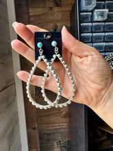 Load image into Gallery viewer, Kingman Turquoise Teardrop Dangle Earrings – Sterling Silver
