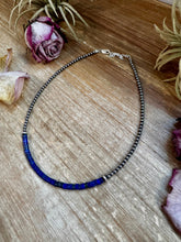 Load image into Gallery viewer, Lapis &amp; Sterling Silver Pearl Choker
