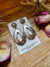 Load image into Gallery viewer, Concho &amp; Teardrop Dangle Earrings – Sterling Silver
