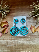 Load image into Gallery viewer, Big Cluster Dangle Earrings – Sleeping Beauty Turquoise &amp; Sterling Silver

