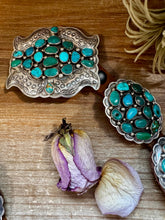 Load image into Gallery viewer, Turquoise Concho Belt – Sterling Silver – Native Made DM – One of a Kind
