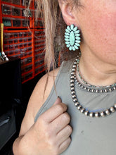 Load image into Gallery viewer, Mint Concho Large Clay Stud Earrings
